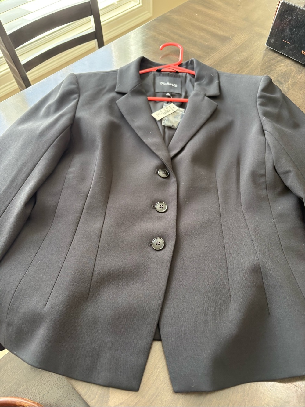 Madewell Black Women's Tailored Blazer with Three-Button Front
